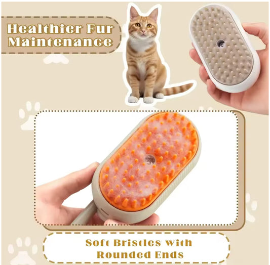 HappiestPet™ 3-in-1 Gentle Steam Grooming Brush