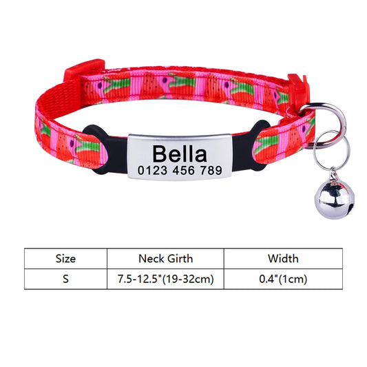 Personalised Cat Collar with Bell